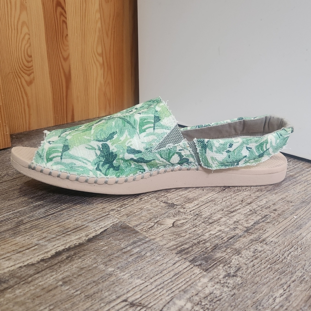 Reef Women's Escape Sling Sandal Size 9 Green Tropical Palm Print - Picture 3 of 9